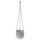 KAPKRUSBÄR hanging planter, grey, ceramic with jute string, round & minimalist design.