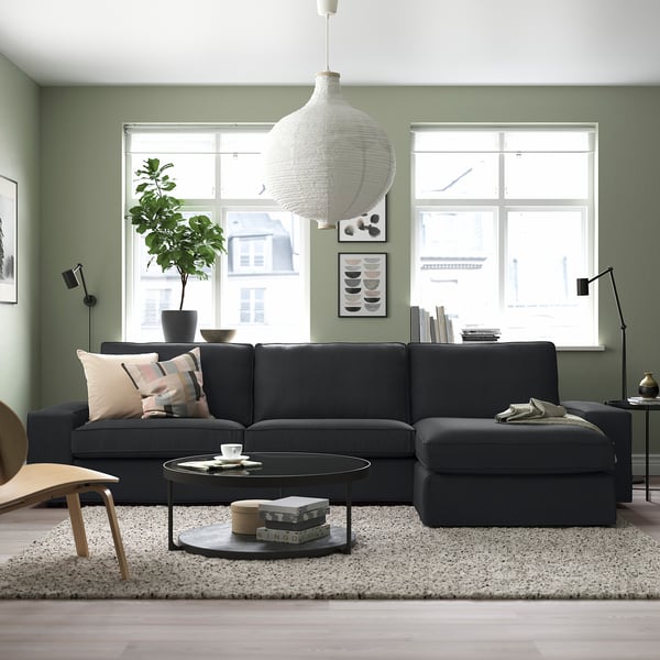 KIVIK 4-seat sofa with chaise longue, Tresund anthracite