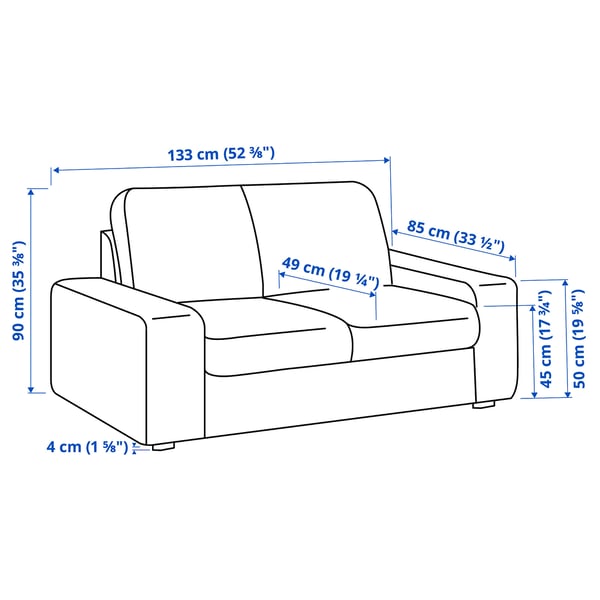 KIVIK Compact 2-seat sofa, Kelinge grey-turquoise