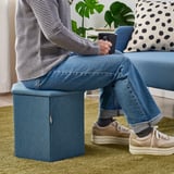 KJUGE Pouffe with storage, Knisa medium blue