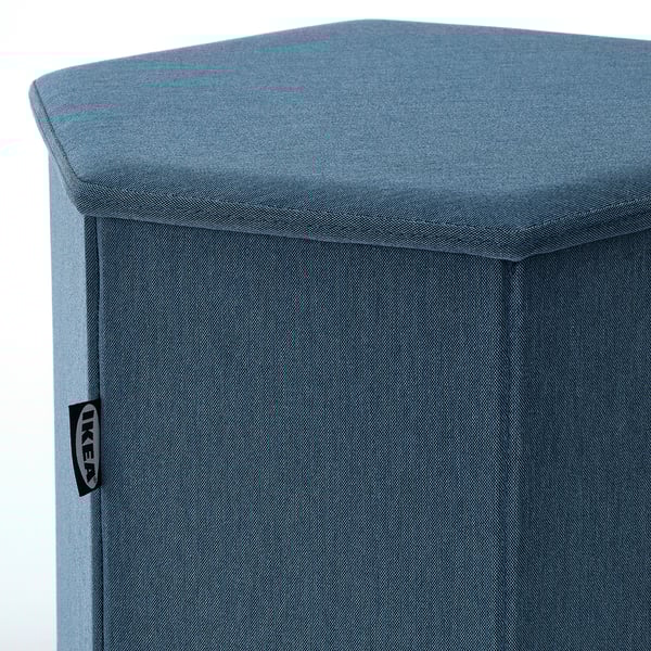 KJUGE Pouffe with storage, Knisa medium blue