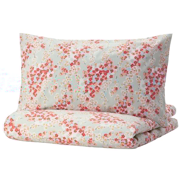 Klibbglim غطاء لحاف مخدة عدة ألوان نقوش نباتية 150x200 50x80 سم Ikea