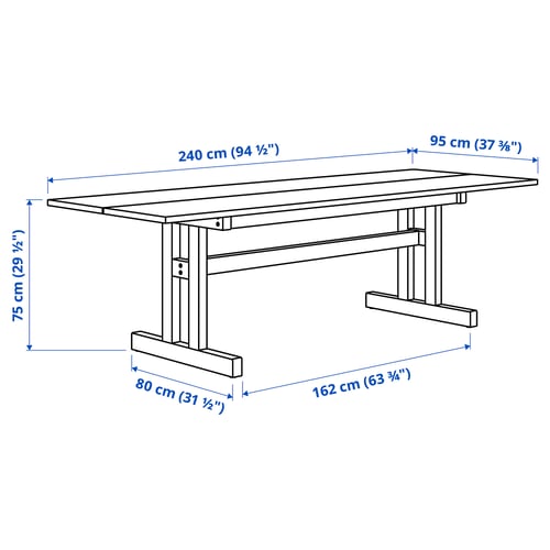 Illustration with measurements for the product: KLIMPFJÄLL.