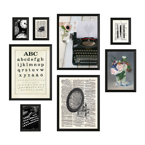 KNOPPÄNG Frame with poster, set of 8 IKEA