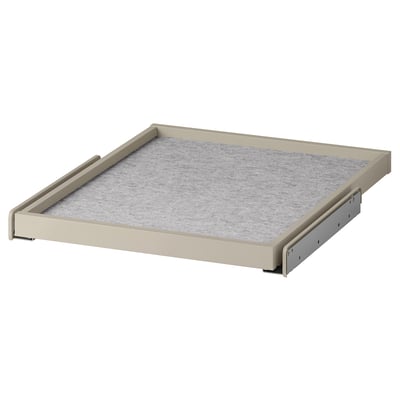 KOMPLEMENT Pull-out tray with drawer mat, grey-beige/light grey, 50x58 cm