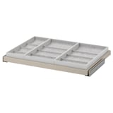KOMPLEMENT Pull-out tray with insert, grey-beige/light grey, 75x58 cm
