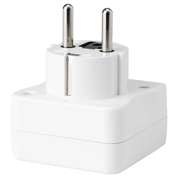 KOPPLA EU travel adapter, earthed/white