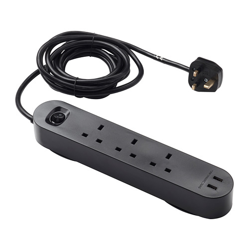KOPPLA 3way socket with 2 USB ports IKEA