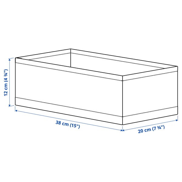 KOSINGEN Box, light grey, 20x38x12 cm