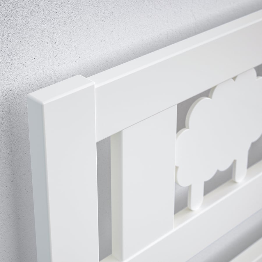 KRITTER bed frame and guard rail, white, 70x160 cm IKEA