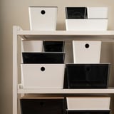 KUGGIS Box, transparent black, 18x26x8 cm