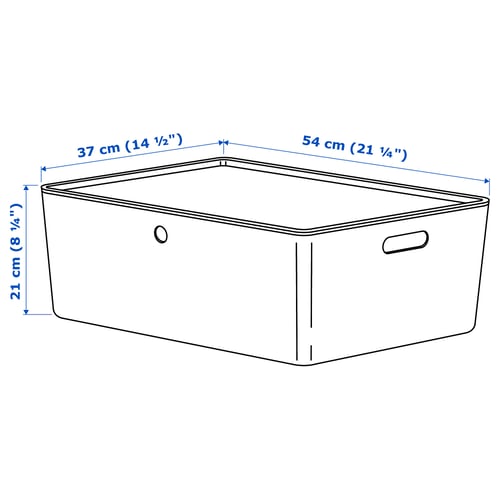Illustration with measurements for the product: KUGGIS.