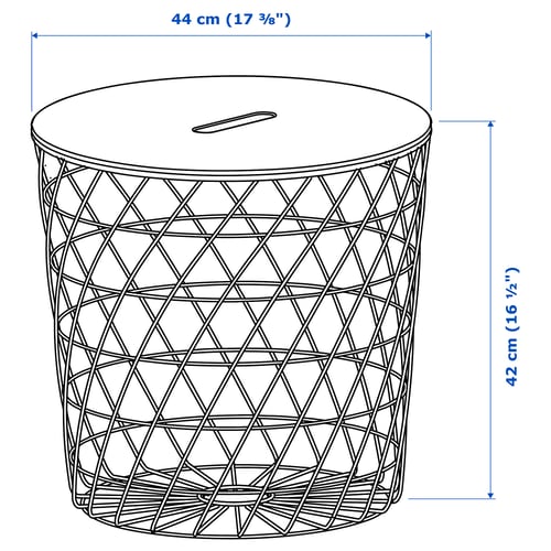 Illustration with measurements for the product: KVISTBRO.