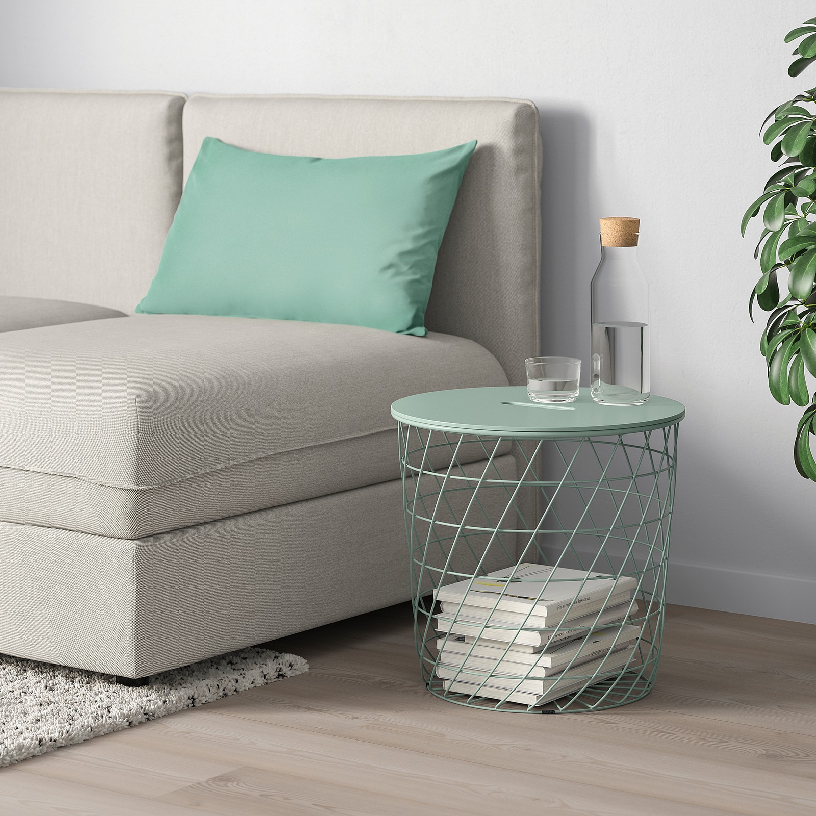 KVISTBRO Storage table light greygreen IKEA