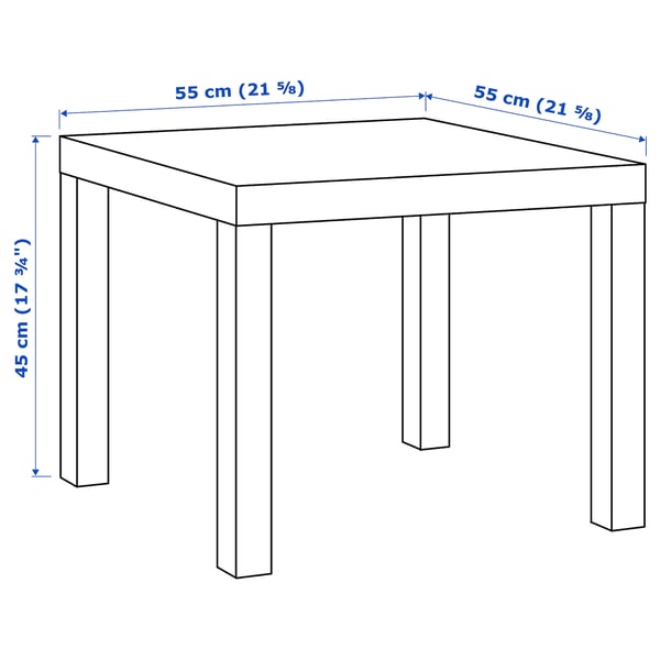 LACK Side table, white stained oak effect, 55x55 cm