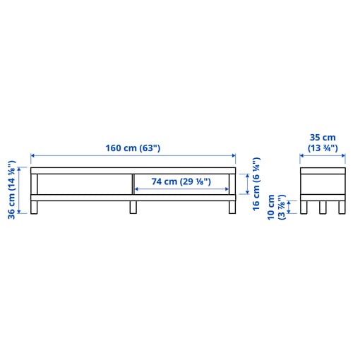LACK TV bench, white, 160x35x36 cm
