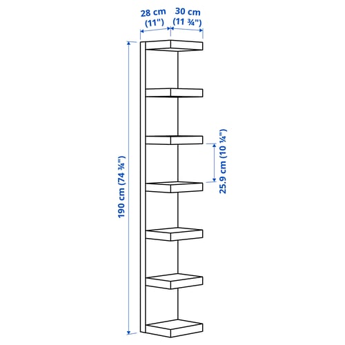 Illustration with measurements for the product: LACK.