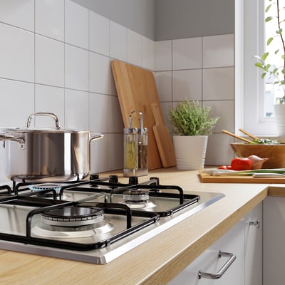 LAGAN Gas hob, stainless steel, 59 cm