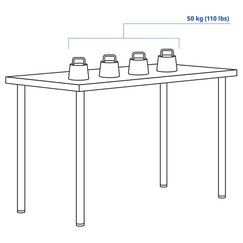 LAGKAPTEN / ADILS Desk, black-brown/white, 120x60 cm