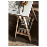 LAGKAPTEN / MITTBACK Desk, white/birch, 140x60 cm