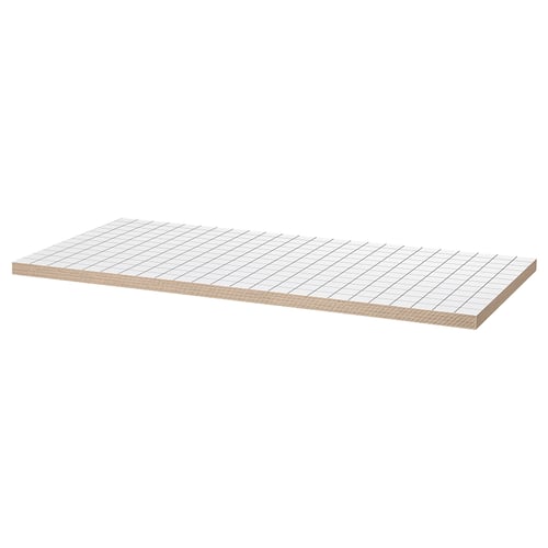 LAGKAPTEN, white table top, square pattern, fibreboard, flat, pre-drilled holes.