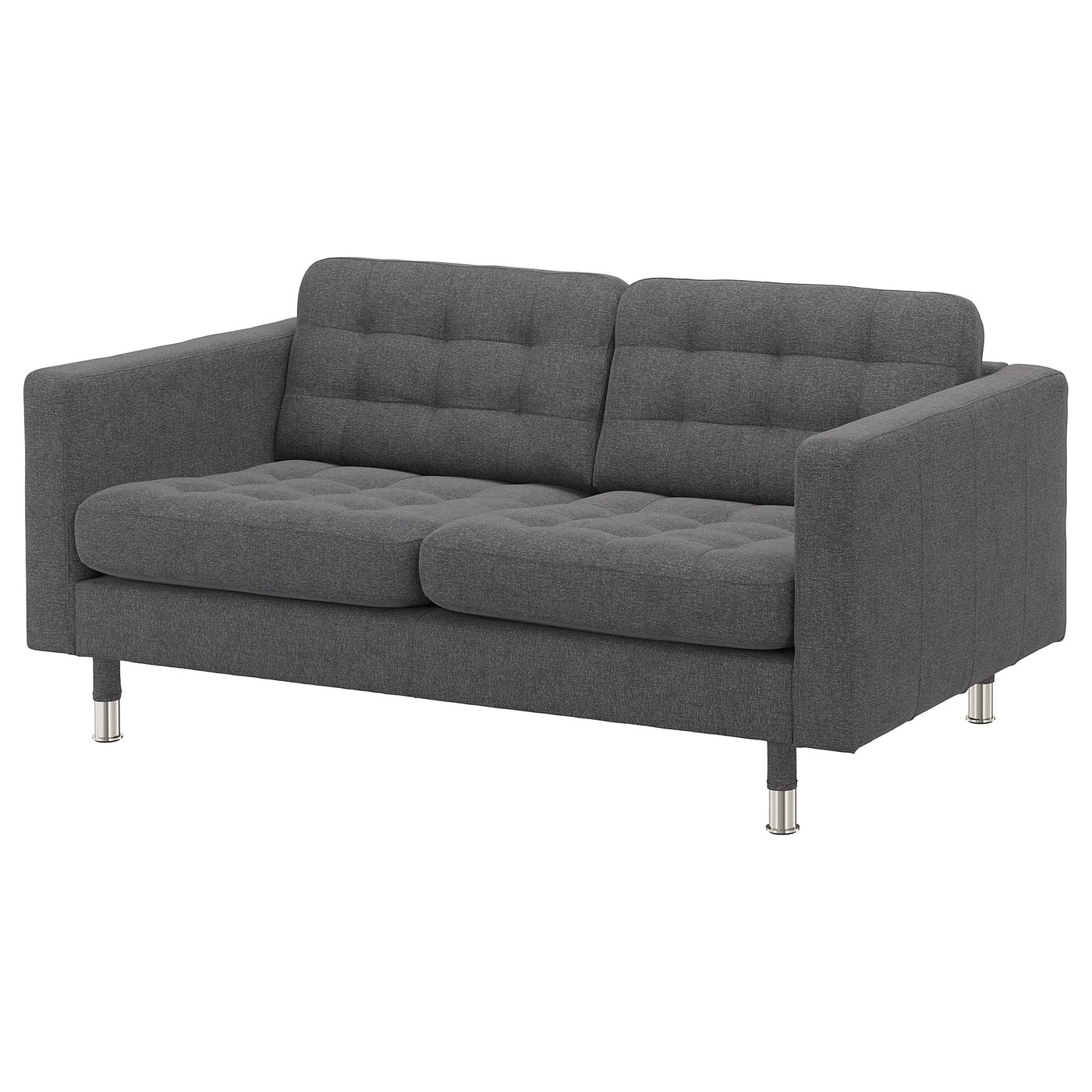 LANDSKRONA 2-seat sofa, Gunnared dark grey/metal - IKEA