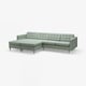 LANDSKRONA 4-seat sofa with chaise longues, Gunnared light green/metal