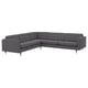 LANDSKRONA Corner sofa, 5-seat, Gunnared dark grey/metal
