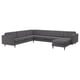 Option: LANDSKRONA Corner sofa, 6-seat, with chaise longue/Gunnared dark grey/wood