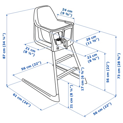 Illustration with measurements for the product: LANGUR.