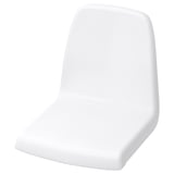 White childrens chair, smooth rounded design, made from polypropylene plastic.