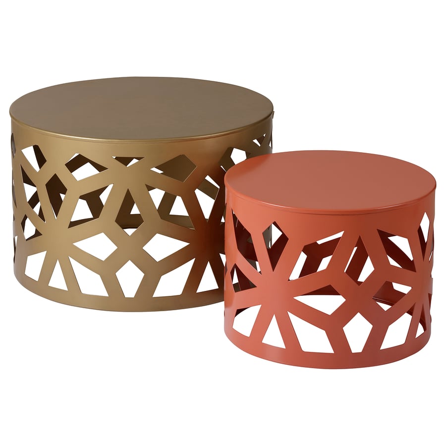 LJUV Nest of tables, set of 2 goldcolour/red IKEA