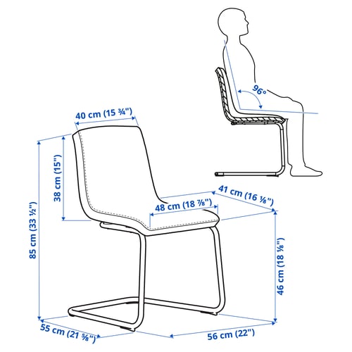 Illustration with measurements for the product: LUSTEBO.