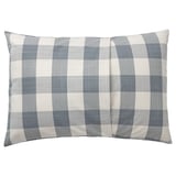 MÄVINN Cushion cover, check grey/heart red, 40x58 cm