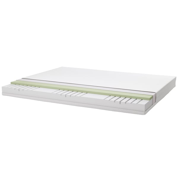 MALM Bed frame with mattress, grey stained/Åbygda firm, 160x200 cm