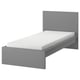 MALM Bed frame with mattress, grey stained/Åbygda firm, 90x200 cm