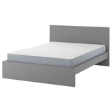 MALM Bed frame with mattress, grey stained/Vesteröy extra firm, 160x200 cm