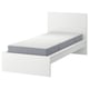 MALM Bed frame with mattress, white/Valevåg extra firm, 90x200 cm
