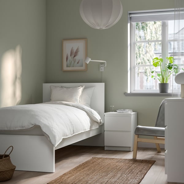 MALM Bed frame with mattress, white/Vesteröy extra firm, 90x200 cm