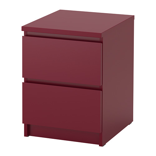 MALM Chest of 2 drawers dark red IKEA