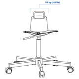 MALSKÄR Chair frame, swivel, black