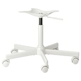 Adjustable office chair base with casters and star-shaped design.