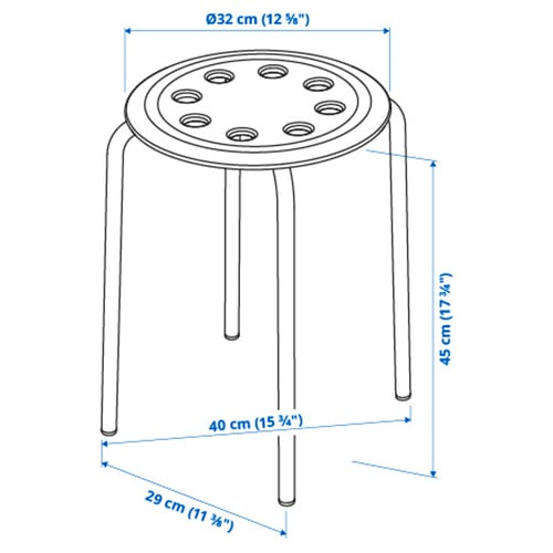 Illustration with measurements for the product: MARIUS.