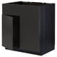 Black METOD kitchen cabinet, modern, with dark wood design.