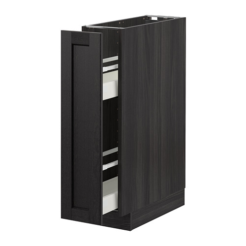 Metod Base Cabinet Pull Out Int Fittings Wood Effect Black Lerh