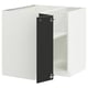 METOD Corner base cabinet with shelf, white/Nickebo matt anthracite, 88x88 cm
