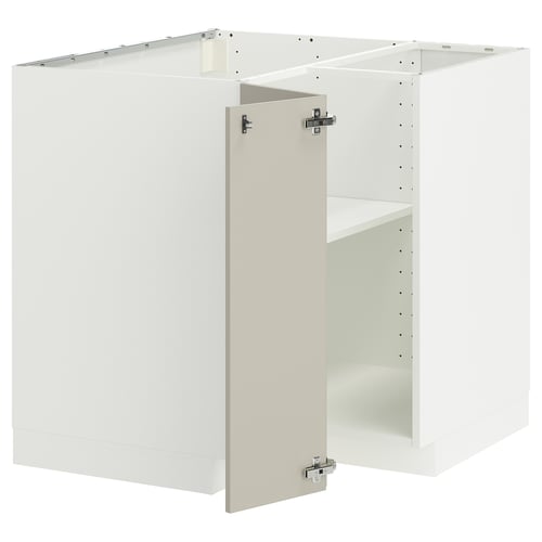 Corner ikea METOD cabinet set with adjustable shelves, hinged doors for easy storage