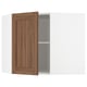 METOD Corner wall cabinet with shelves, white Enköping/brown walnut effect, 68x60 cm