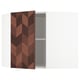 METOD kitchen unit with herringbone patterned brown wood door, white frame, single shelf.