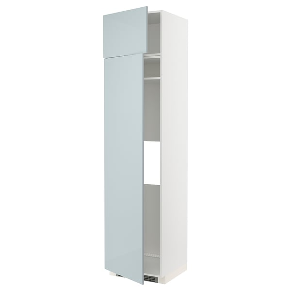 METOD Hi cab f fridge or freezer w 2 drs, white/Kallarp light grey-blue, 60x60x240 cm